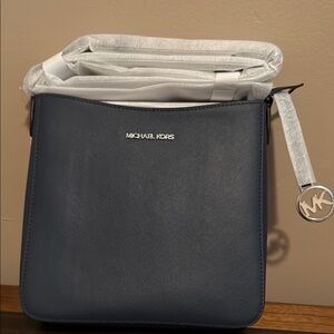 Michael Kors Blue Messenger Bag Sleek Design